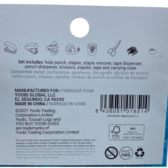 New Yoobi x Marvel Mini Supply Kit Stapler Scissors etc Captain America 4”x3.25” - Picture 3 of 3